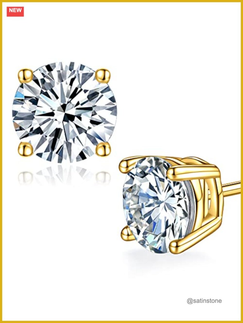 Moissanite Stud Earrings Sterling Silver 925 Jewelry Engagement Gift for Women